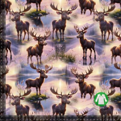 Jersey print med søde elge - jersey med print 220 g/m²