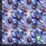 Jersey print med med lysende lilla blomster 3