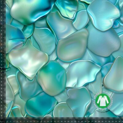 Jersey print med holographic stones i digitalprint på 95% bomuld 5% lycra