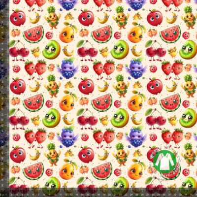 Jersey print med søde frugter digitalprint jersey 220 g/m² 160 cm