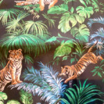 Jacquard væv med jungle tema