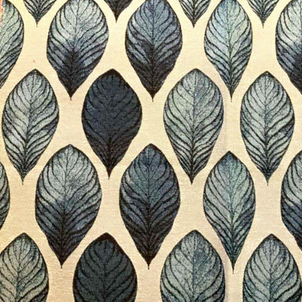Gobelin19_optimized Jacquard woven gobelin with blue leaves, 413 g/m², 140 cm