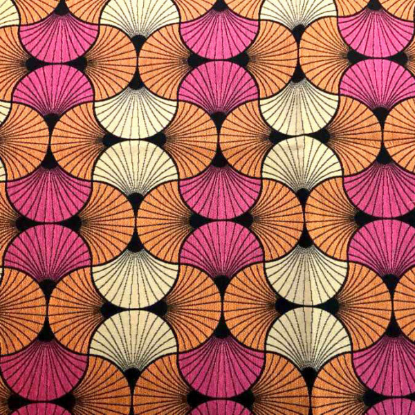 Jacquard-kudottu gobeliinikangas elegantilla japanilaisella kuviolla vaaleanpunainen, 140 cm