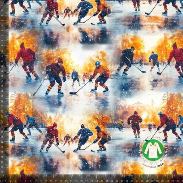 Jersey print med ishockey tema 3 digitalprint jersey stof 220 g/m²