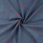 Chambray kirjailluilla sydämillä