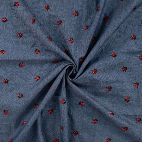 K48043-960_3 Chambray with embroidered ladybugs