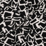 Viscose jersey with squares - black / white