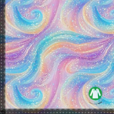 Jersey print med pastel glimmer mønster, digitalprint jersey 220 g/m²