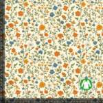 Jerseypainatus pienillä tyylikkäillä retro-kukilla