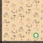 Jersey print med safari tema - beige