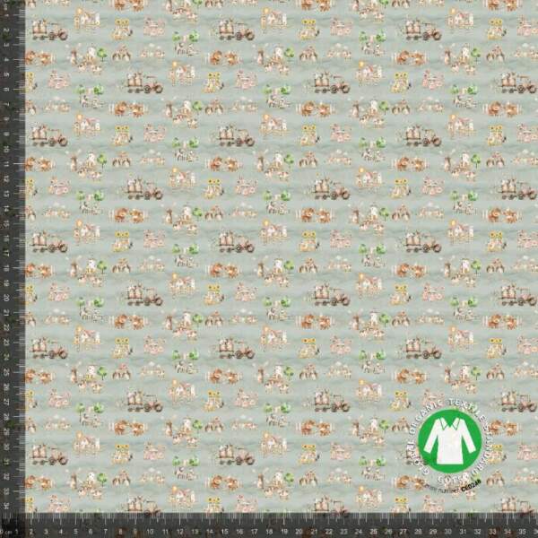 Jersey print with farm theme - gray