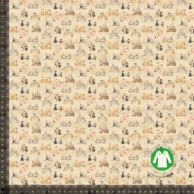 Jersey print med zoo tema beige digitalprint jersey 220 g/m²