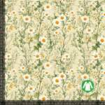Jersey print with elegant daisies
