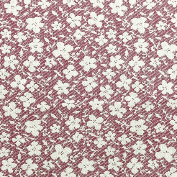 Jaqcuard med blomster - old rose gobelin jacquardvævet boligstof 413 g/m²