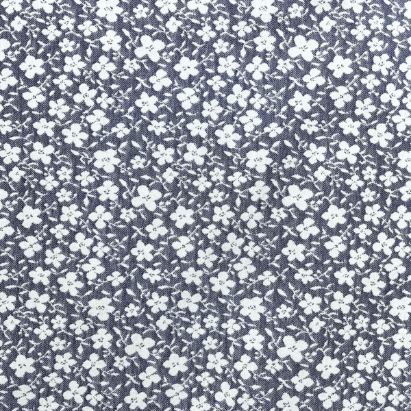 Jaqcuard med blomster - navy gobelin jacquardvævet boligstof 413 g/m²