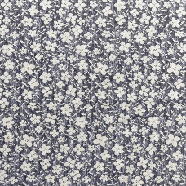 Gobelin jacquard med blomster i sort 413 g/m² 140 cm bred