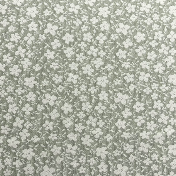 Jaqcuard med blomster - grøn gobelin jacquardvævet boligstof 413 g/m²