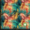 Bamboo jersey print with exotic leaves in digital print