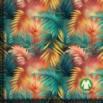 Jerseypainatus eksoottisilla lehdillä