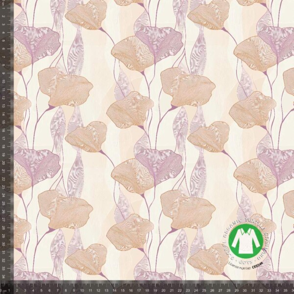 Flower line art_with_rulers Jersey print med elegante blomster