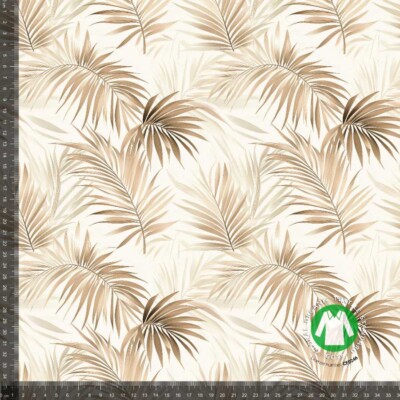 Jersey print with stylish leaves - gold