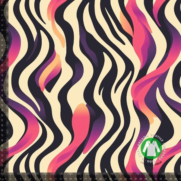 Jerseypainatus tyylikkäillä seepra raidoilla