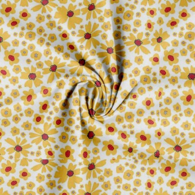 Canvas print med små blomster - gul