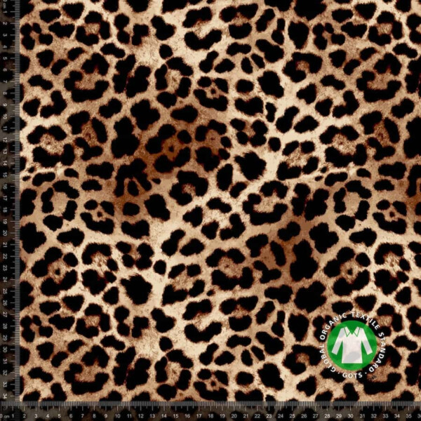 Jersey print med leopard brun digitalprint jersey 220 g/m² 160 cm