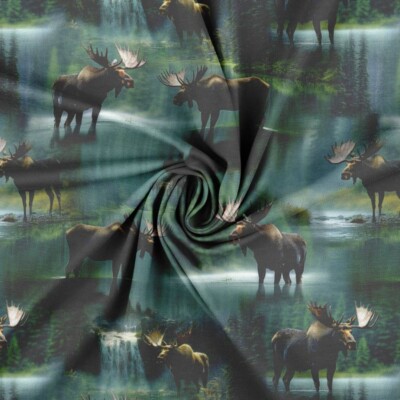 Jersey print med naturlige elge - grøn - Image 2