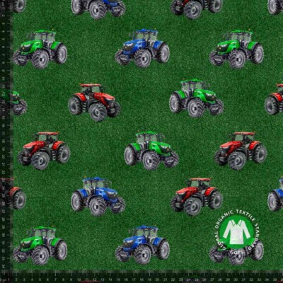 Jersey print with tractors in color