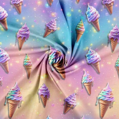Jersey print med sommer isvafler - pastel - Image 2