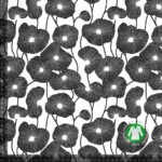 Jersey print with poppy - black