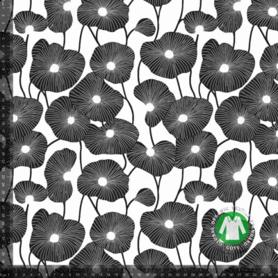 Jersey print med poppy - sort