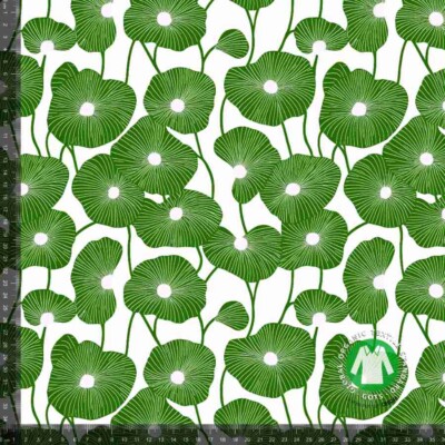 Jersey print med poppy - grøn
