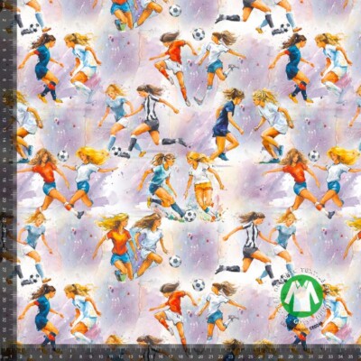 Jersey print with soccer girls