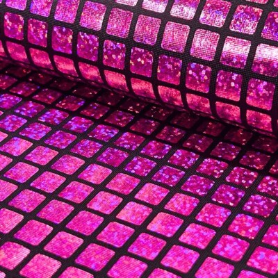 Foil with squares - pink2