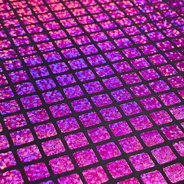 Foil with squares - Pink1