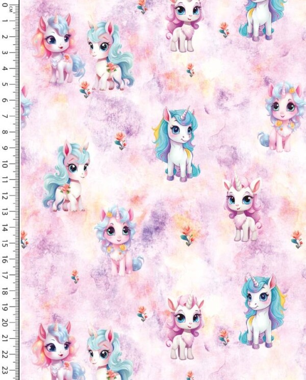 5775-1211 Jersey Print - Watercolor unicorns