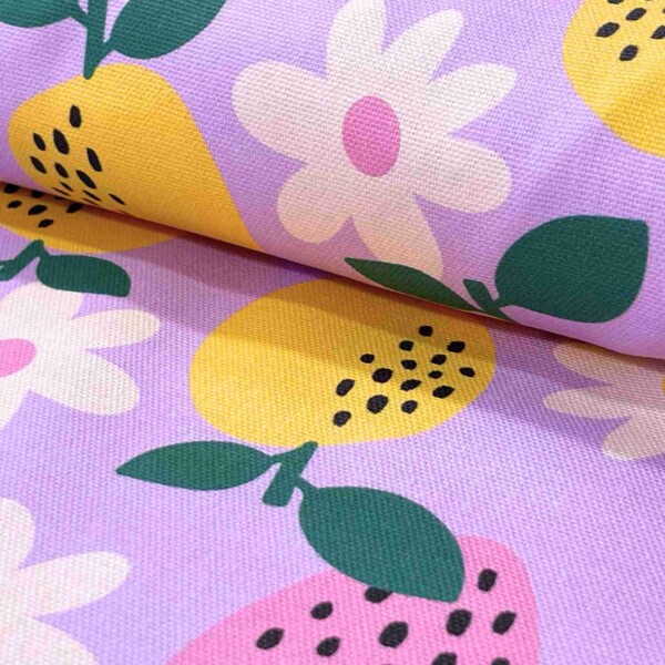 8 Canvas Print - Blomster og bær - Pastel lilla