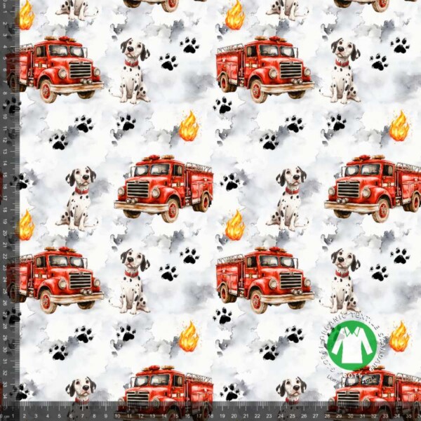 Jersey printti dalmatialaiset ja paloautot
