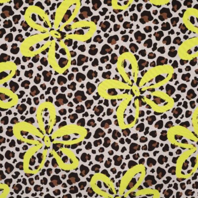 French Terry print med leopard og blomster