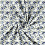 Patchwork fabric with beautiful flowers - blue