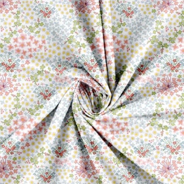 Patchwork stof med flotte blomster multi 2 100% bomuld 145 g/m² 150 cm