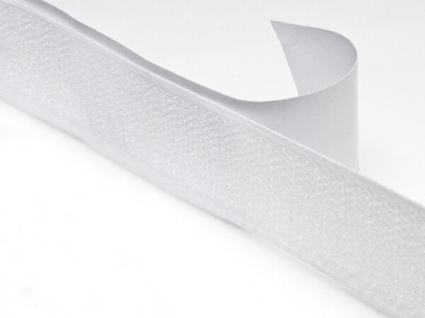 hook-and-loop-tape-with-glue-white-501-polyester-nylon-hook-25-mb-29369 Velcro with adhesive (HAN) - White