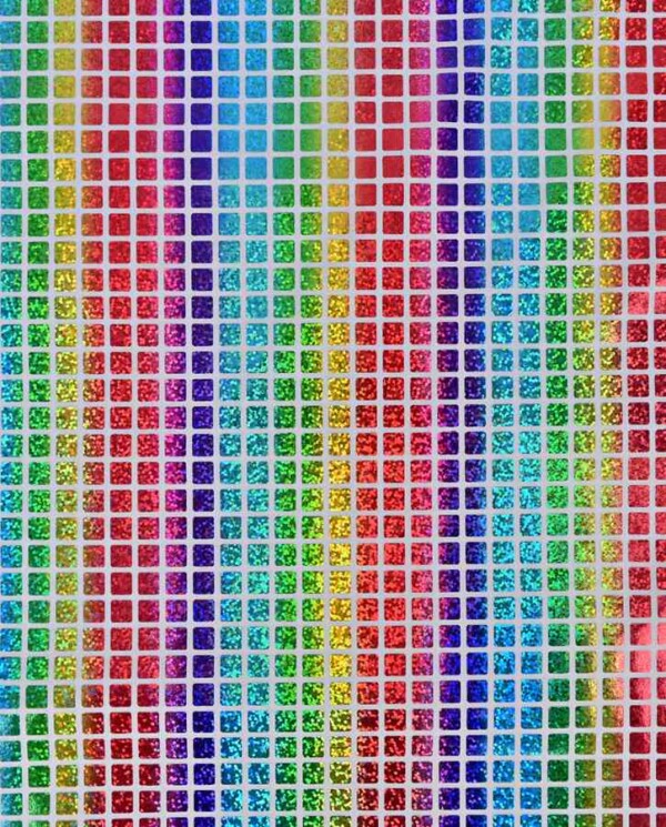 rainbow Folie med firkanter - Regnbue hvid