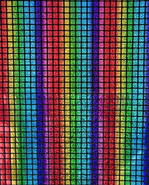 rainbow black Folie med firkanter - Regnbue sort