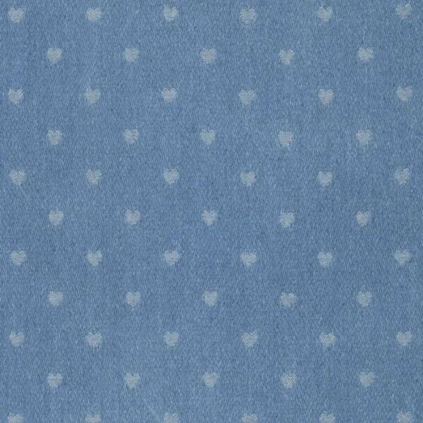 22072691_1-Denim Fancy Jacquard Mix Heart Light Blue Denim Jacquard with hearts - light