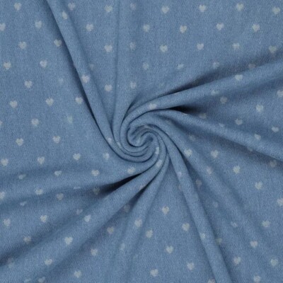 Denim Jacquard with hearts - light - Image 3