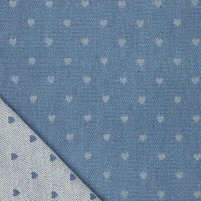 Denim Jacquard with hearts - light - Image 2