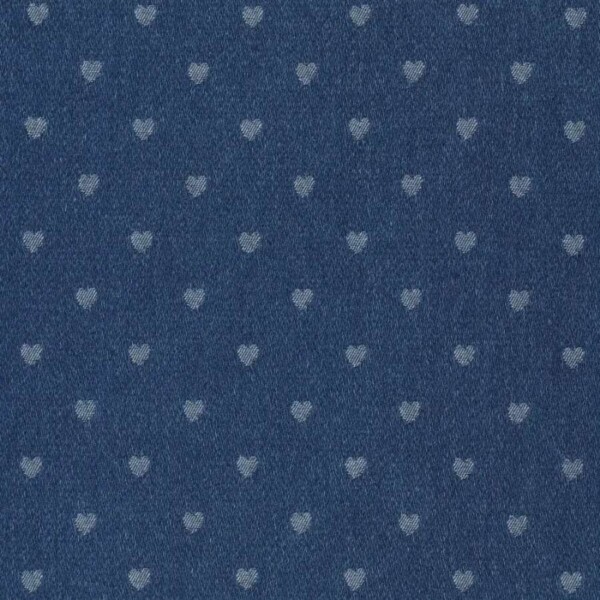 22072696_1-Denim Fancy Jacquard Mix Heart Dark Blue Denim Jacquard with hearts - dark